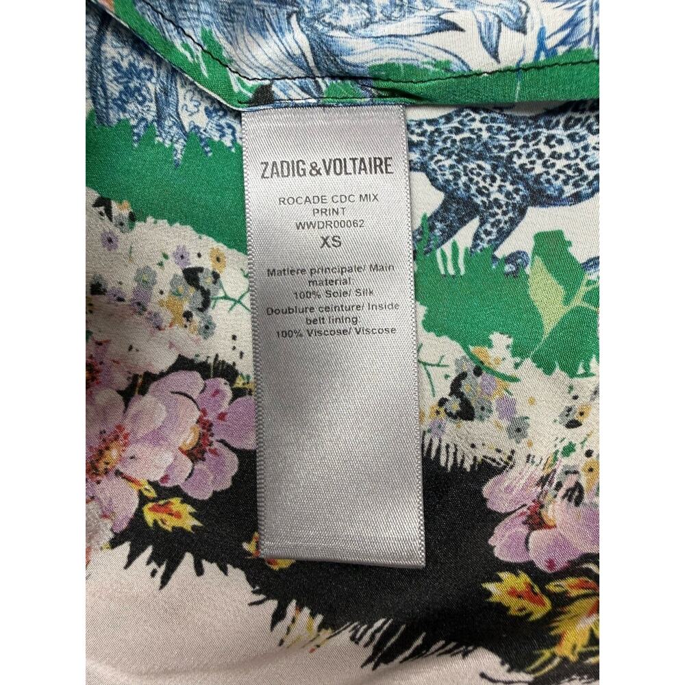 Zadig & Voltaire Rocade Mixed Print Silk Mini Dress Boho XS Rare Multicolor - Picture 12 of 12